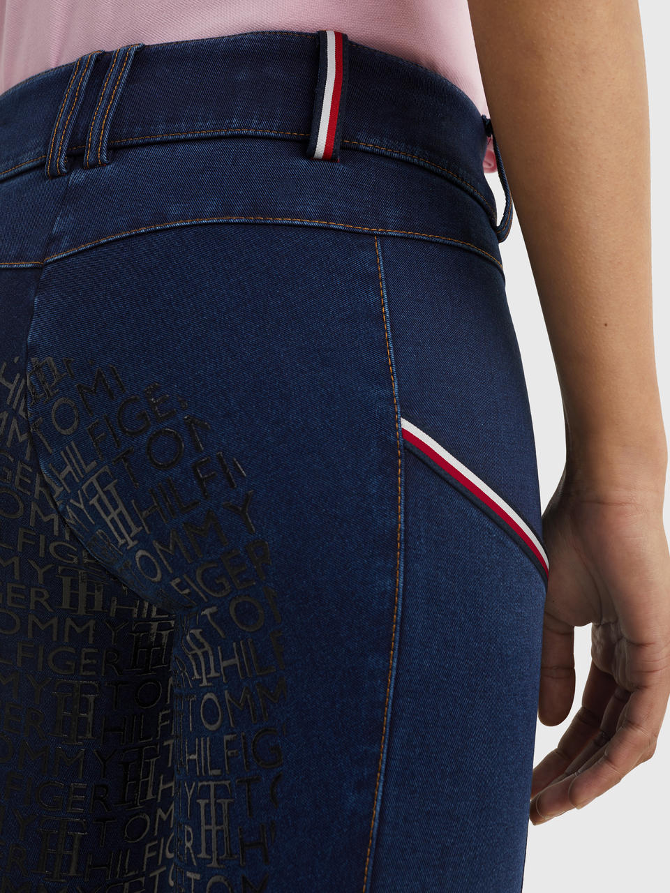 Tommy Hilfiger Pantalon d'équitation en denim avec fond intégral pour femmes