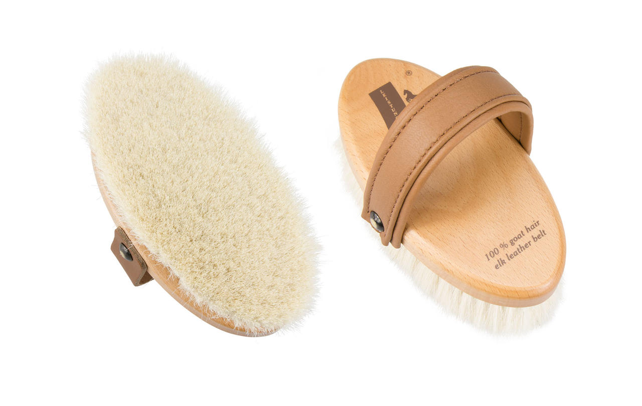 Leistner Brosse à panser avec cuir de crocodile et d'élan