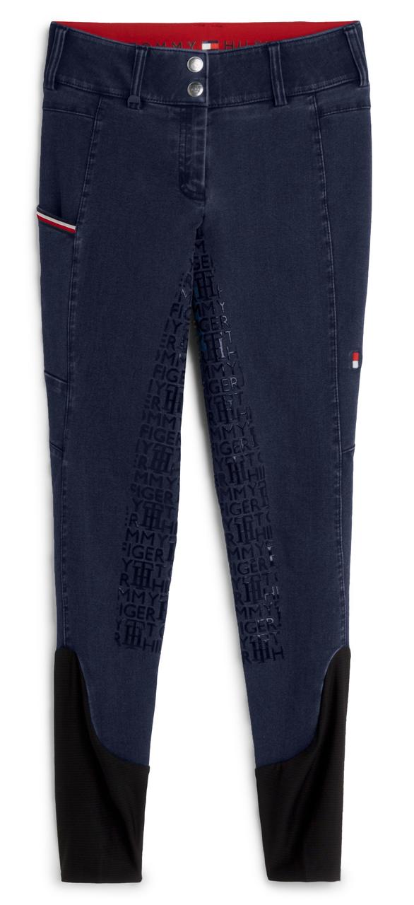 Tommy Hilfiger Pantalon d'équitation en denim avec fond intégral pour femmes